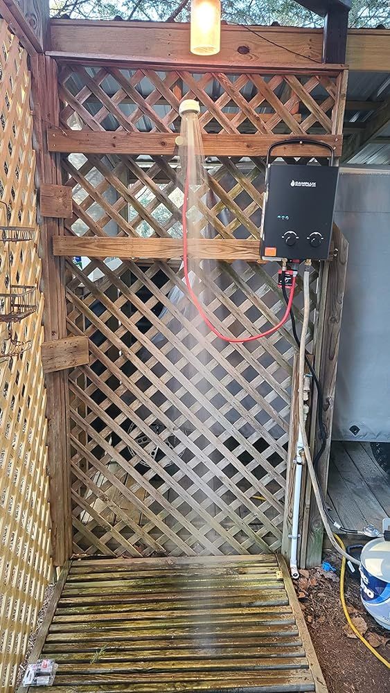 Customer photo review of Camplux 5L 1.32 GPM Outdoor Portable Propane Tankless Water Heater - White