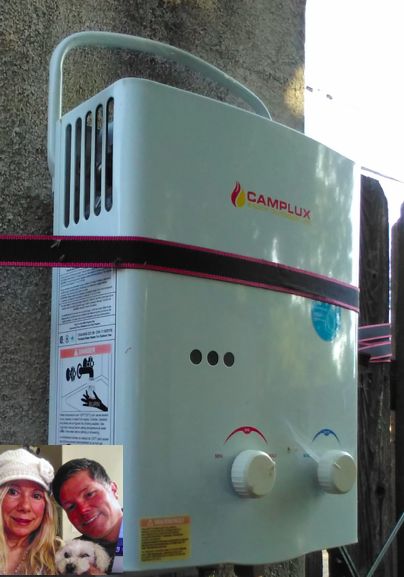 Customer photo review of Camplux 5L 1.32 GPM Outdoor Portable Propane Tankless Water Heater - White