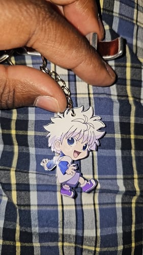 Customer photo review of Killua Zoldyck Keychain Custom Hunter x Hunter Anime Car Accessories