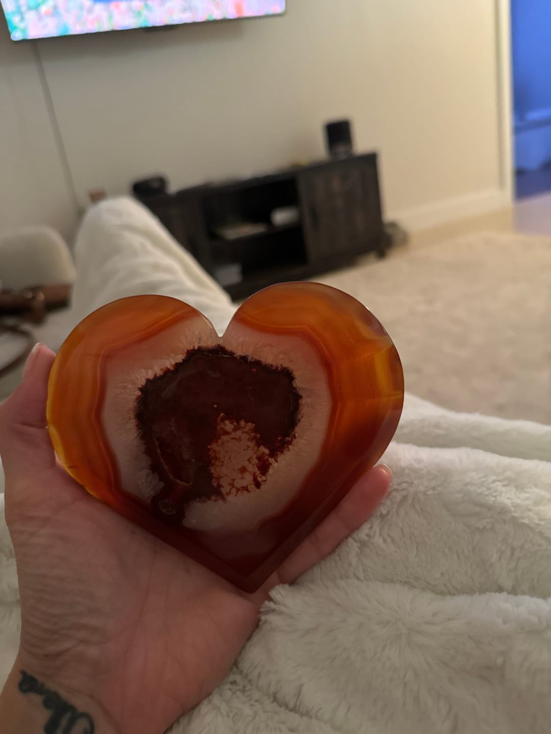 Customer photo review of Carnelian Crystal Heart Cluster