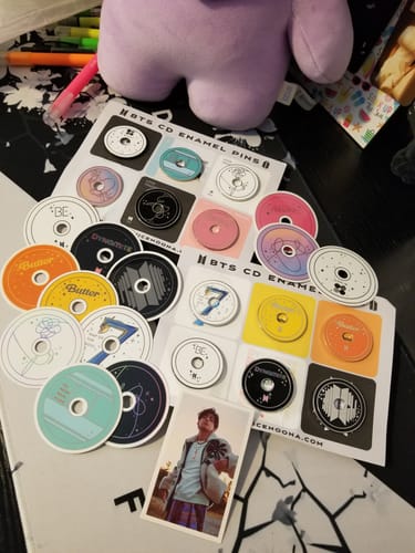 Customer photo review of BTS Anthology CD Enamel Pins Collection Part II