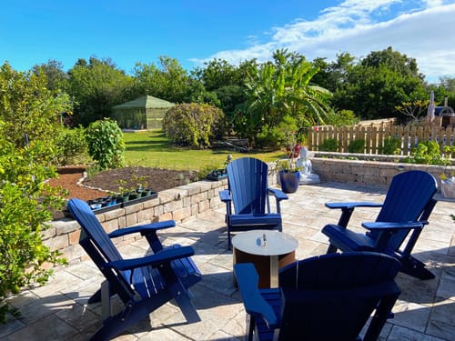 Customer photo review of Set of 4 - DuraWeather Poly® King Size Folding Adirondack Chairs Exclusive Wood Grain Poly-Resin