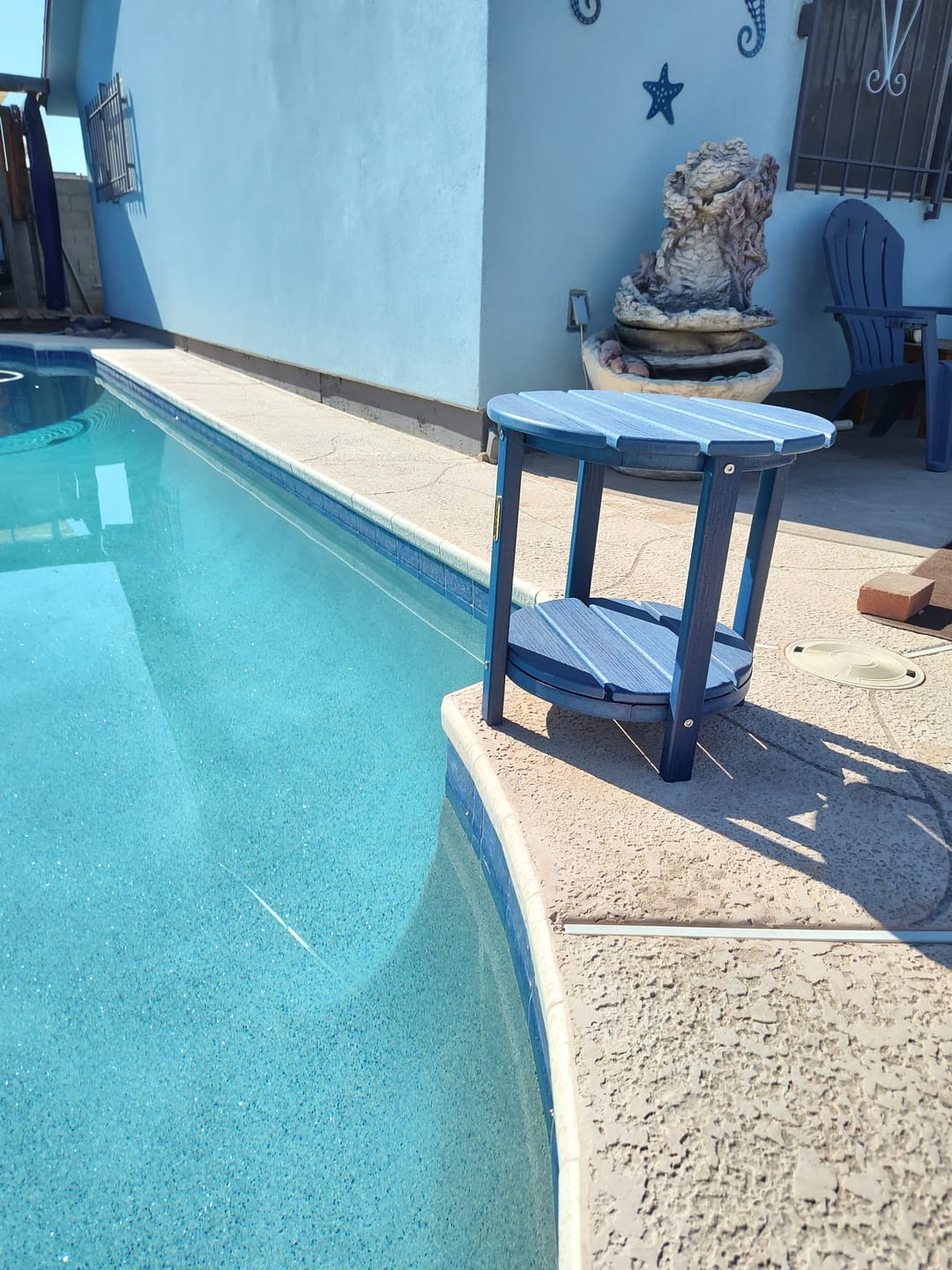 Customer photo review of QUICK SHIP - DuraWeather Poly® 18" Round Two Tier End Table