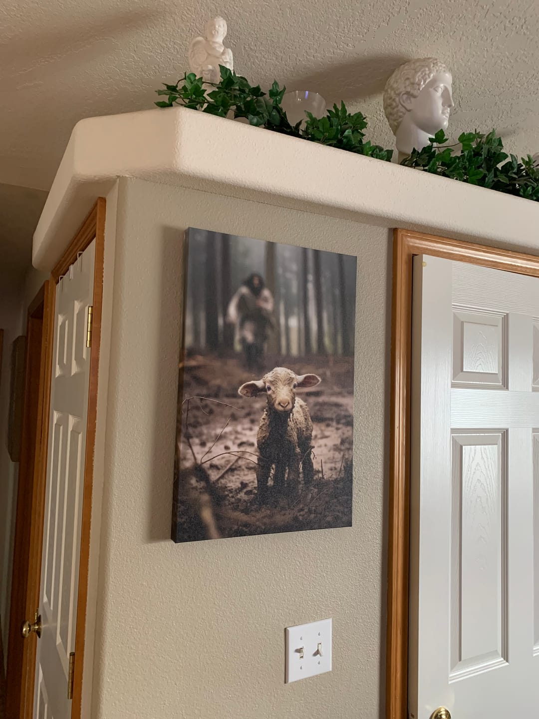 Customer photo review of Jesus Lamb of God, Jesus Running After Lamb, Wall Art Canvas