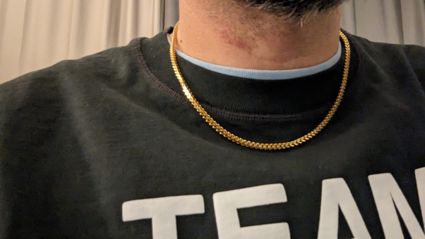 Customer photo review of CLEAN FRANCO CHAIN. - 3MM 18K GOLD