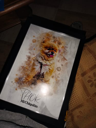 Customer photo review of Foto de tu mascota en estilo acuarela | Regalo para cachorros, perros y gatos