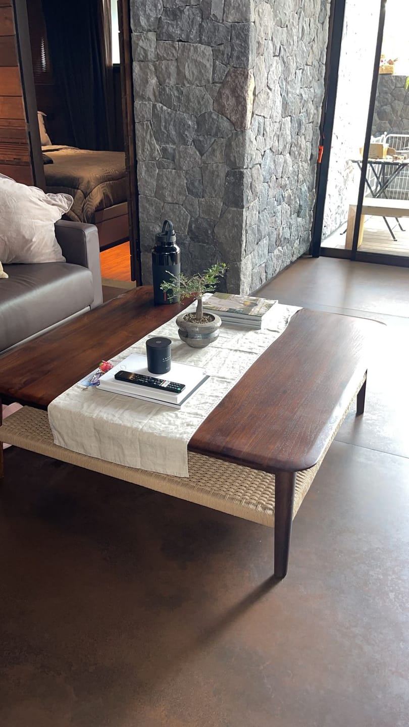 Customer photo review of Square Coffee Table in Premium Teak & Loom