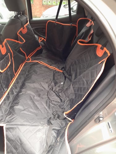 Customer photo review of 4 in 1 Convertible Dog Car Seat Cover - Waterproof