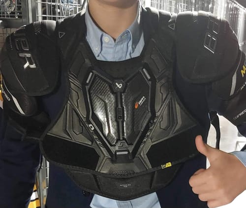 Customer photo review of Bauer Supreme M5 Pro Intermediate Shoulder Pads