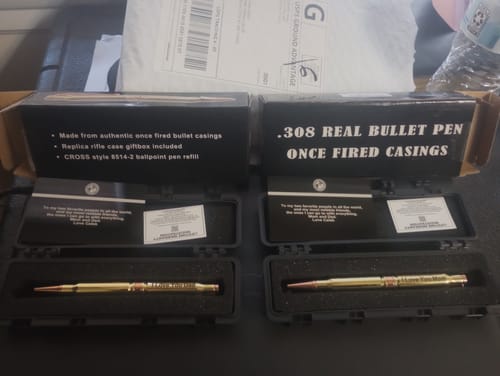 Customer photo review of Personalized .308 Real Bullet Casing Refillable Twist Pen
