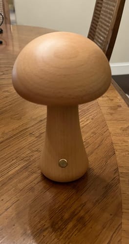 Customer photo review of Wooden Mushroom Lamps