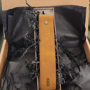 Customer photo review of Personalized Distressed Leather Bookmark with Pen Holder