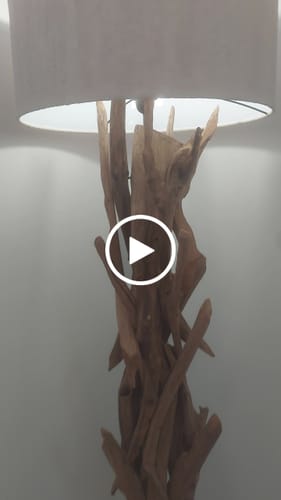 Customer video review of Stehlampe Teakholz BLUMA  | Höhe 180 cm | inkl. Lampenschirm