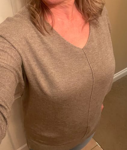 Customer photo review of Comfy As Can Be Sweater (Mocha)
