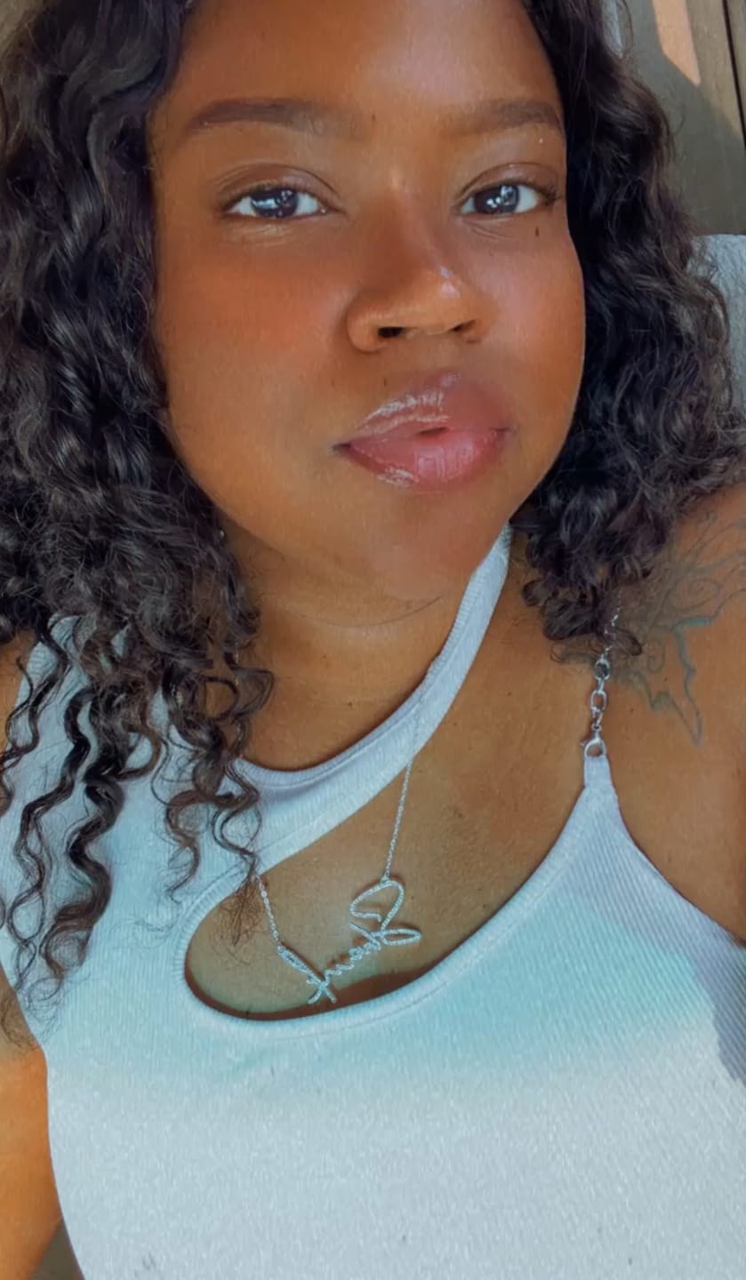 Customer photo review of Luxe Crystal Custom Necklace