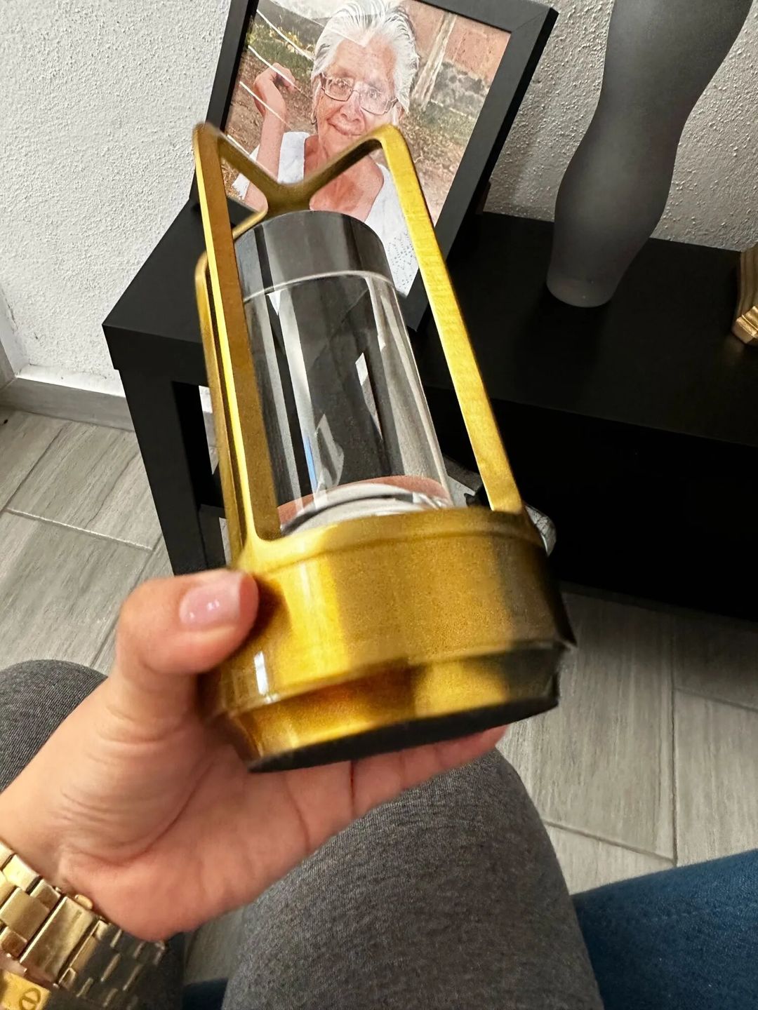 Customer photo review of Lantern Table Lamp