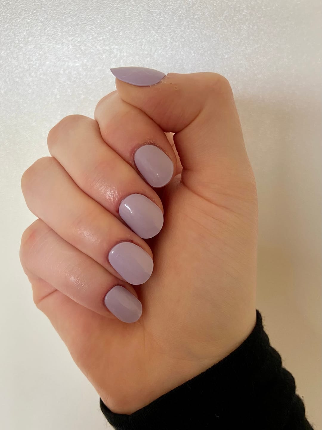 Customer photo review of Wisteria Purple DIY Semicured Gel Nail Sticker Kit