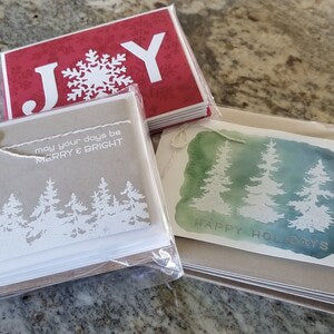 Customer photo review of Set of 5 Handmade Holiday Cards, Joy Snowflakes