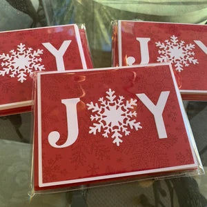 Customer photo review of Set of 5 Handmade Holiday Cards, Joy Snowflakes