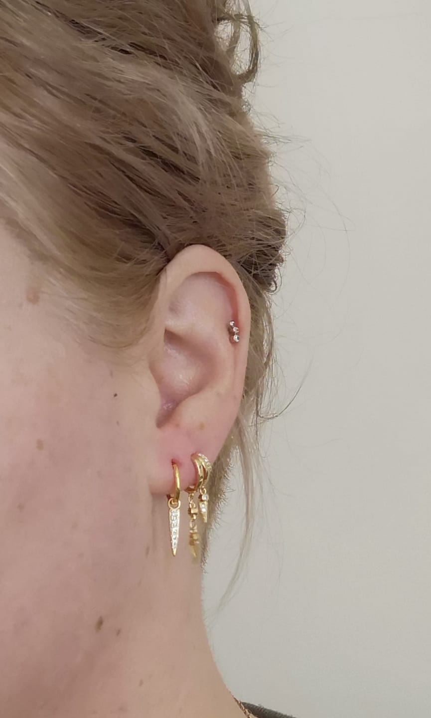 Customer photo review of Sienna Illusion Earrings