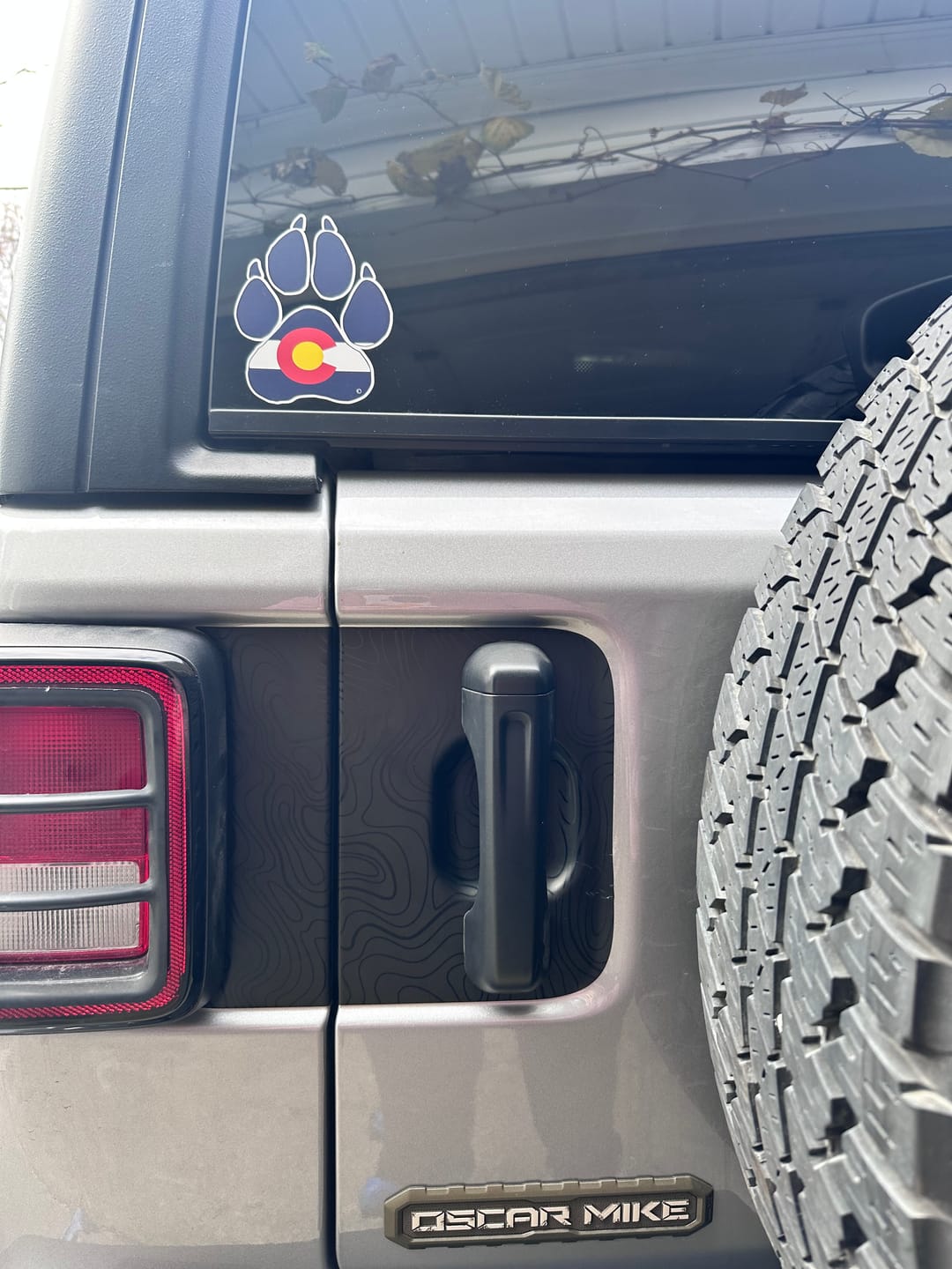 Customer photo review of Tailgate Handle Graphic for Wrangler JL JLU