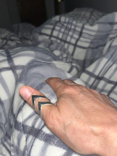 Customer photo review of Full Finger Chevron Sterling Silver Ring