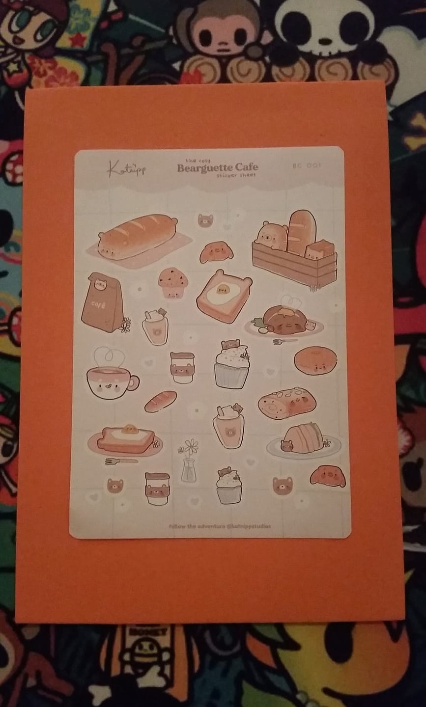 Customer photo review of Bearguette Cafe Bakery Waterproof Die Cut Vinyl A5 ~ BC 001