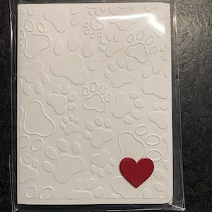 Customer photo review of Handmade Any Occasion Card, Embossed Paw Prints