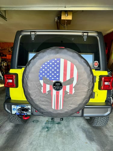 Customer photo review of American Flag Punisher Skull