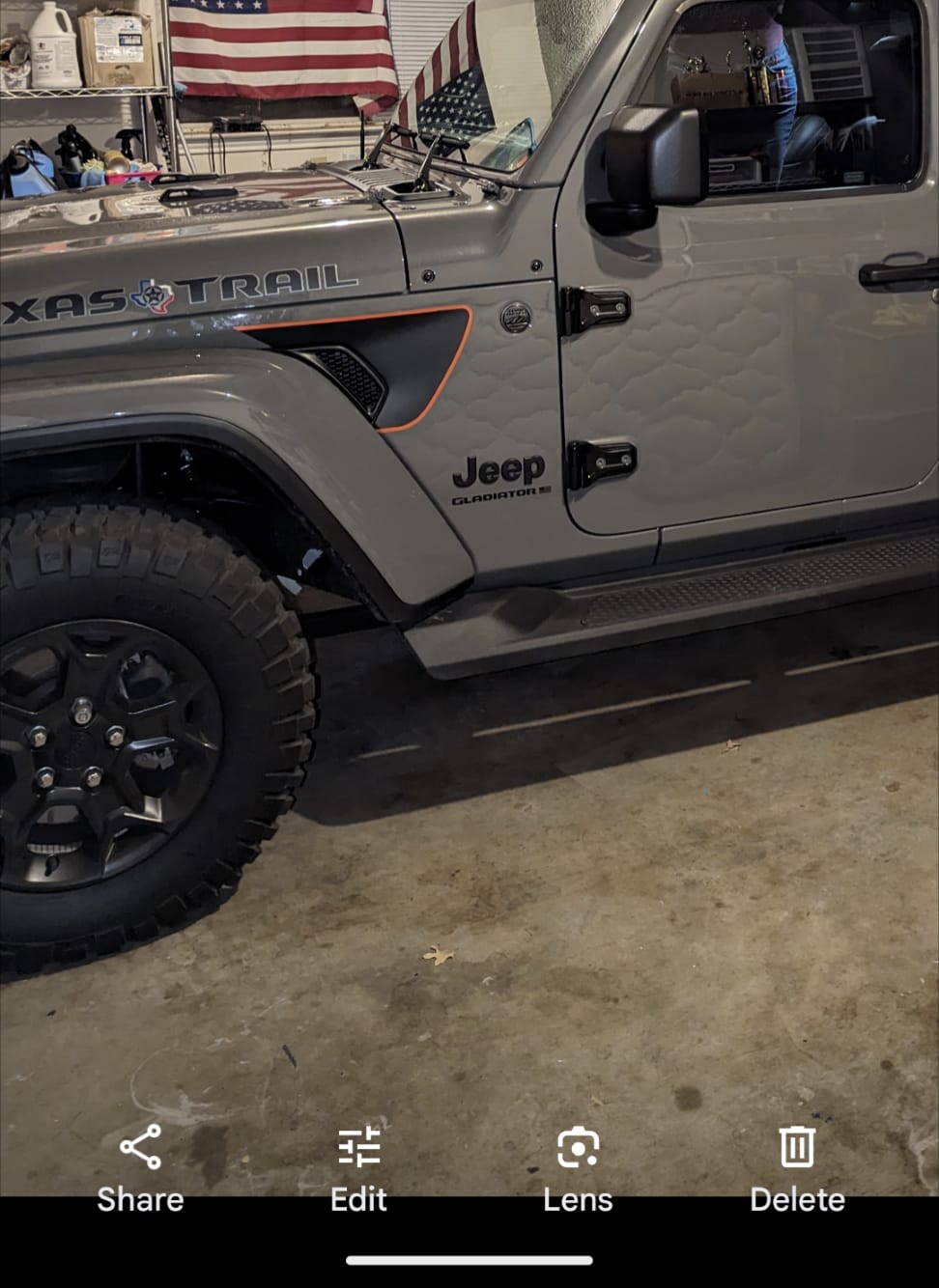 Customer photo review of Matte Black Fender Vent Premium Wrap Decal for Wrangler and Gladiator