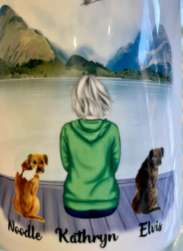 Customer photo review of Girl & Dogs - Life is better with a dog Personalised Mug