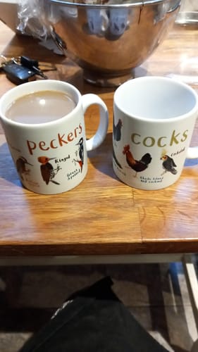 Customer photo review of Cocks Ceramic Bird Mug