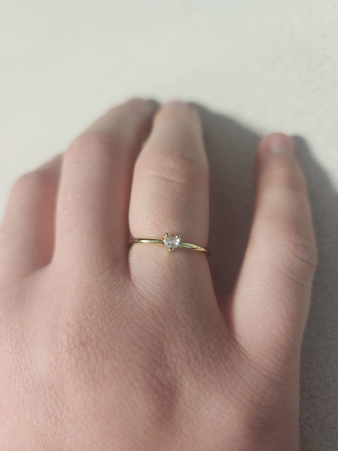 Customer photo review of 'Small Love' Crystal Heart Ring