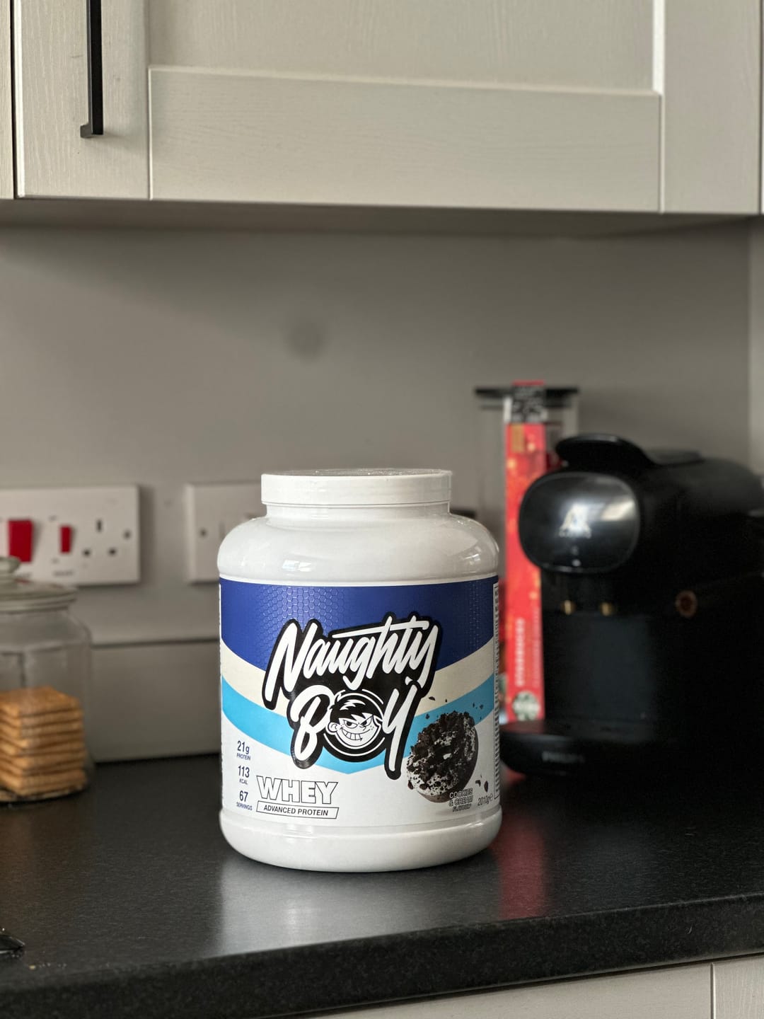 Customer photo review of NAUGHTY BOY® Advanced Whey 2010g