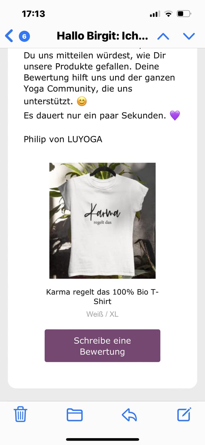 Customer photo review of Karma regelt das 100% Bio T-Shirt