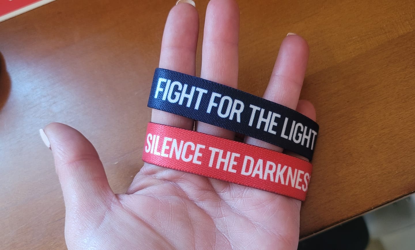 Customer photo review of Sound of Freedom Elastic Wristband