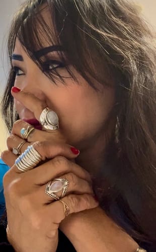Customer photo review of Boho Moonstone Ring Sterling Silver