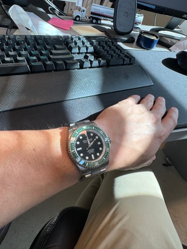 Customer photo review of Oceaneva™ Men's Deep Marine Explorer II 1250M Titanium Watch Black and Green