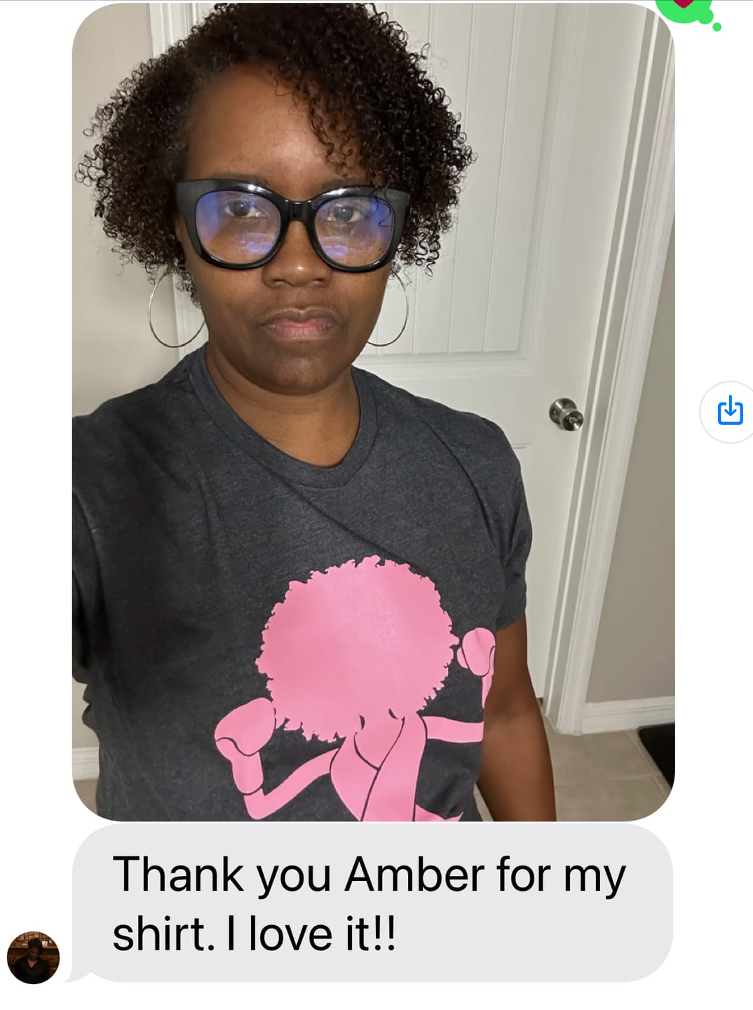 Customer photo review of Afro Pink Ribbon