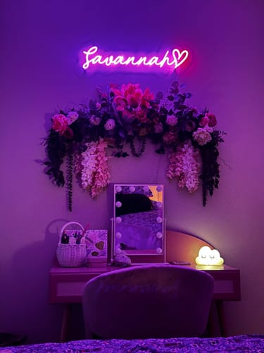 Customer photo review of Custom Neon Signs for Kids Rooms