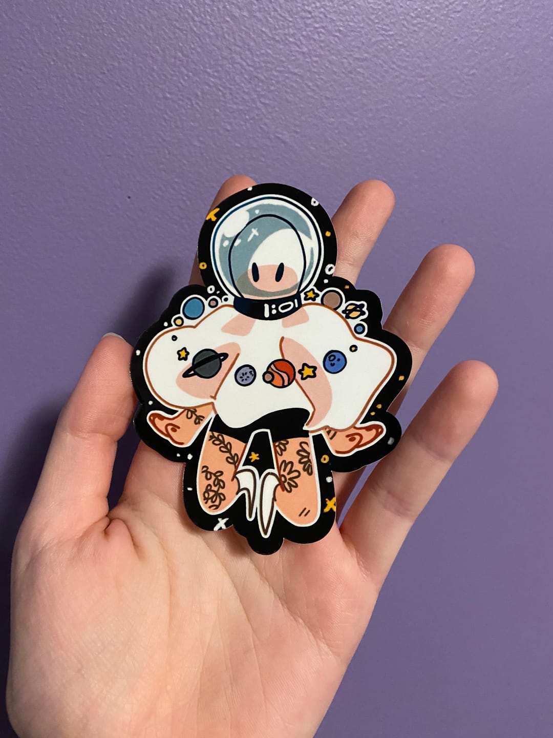 Customer photo review of Cute Space Ghost Stickers! : V5
