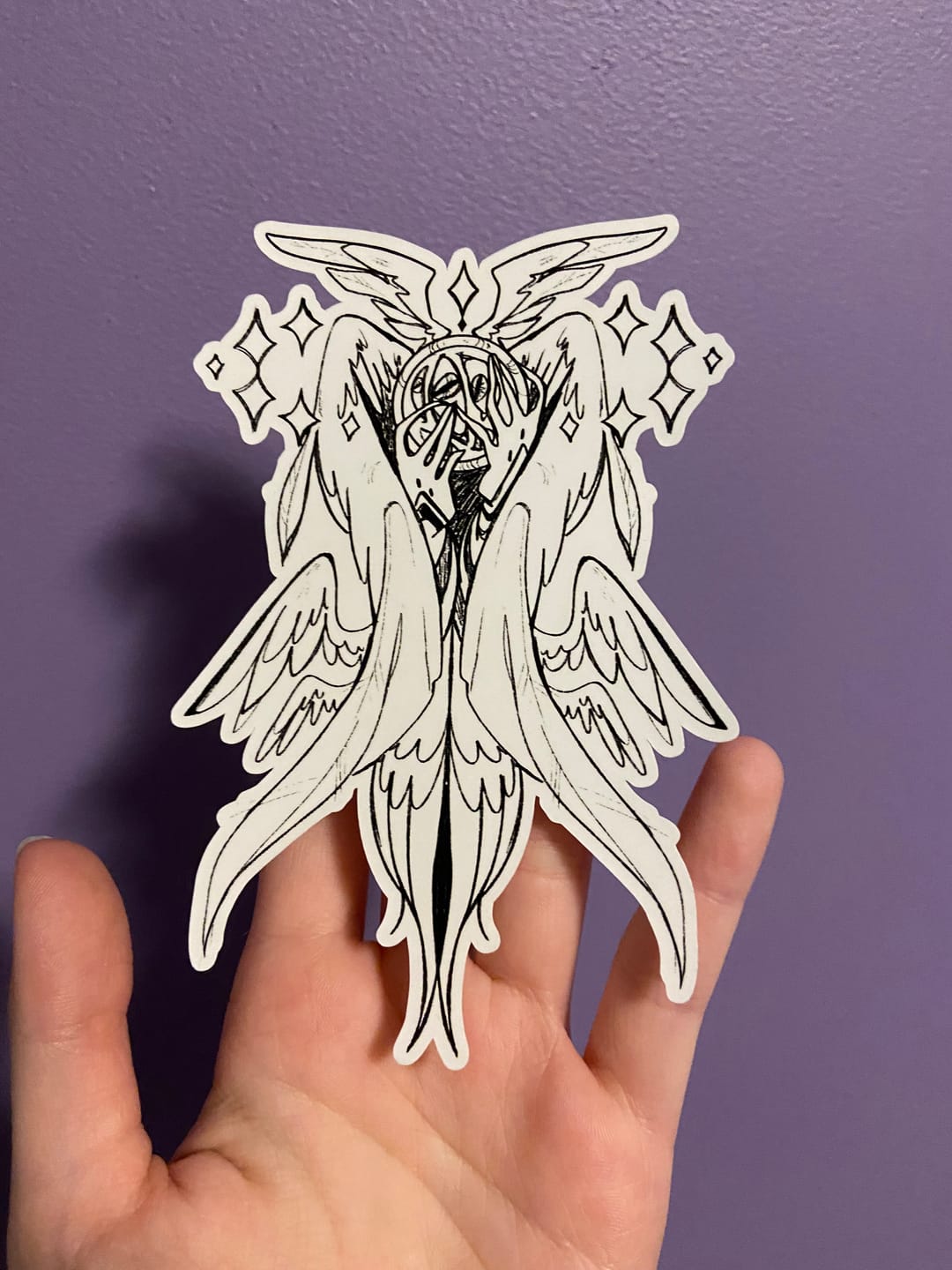 Customer photo review of Big Biblically Accurate Angel Stickers