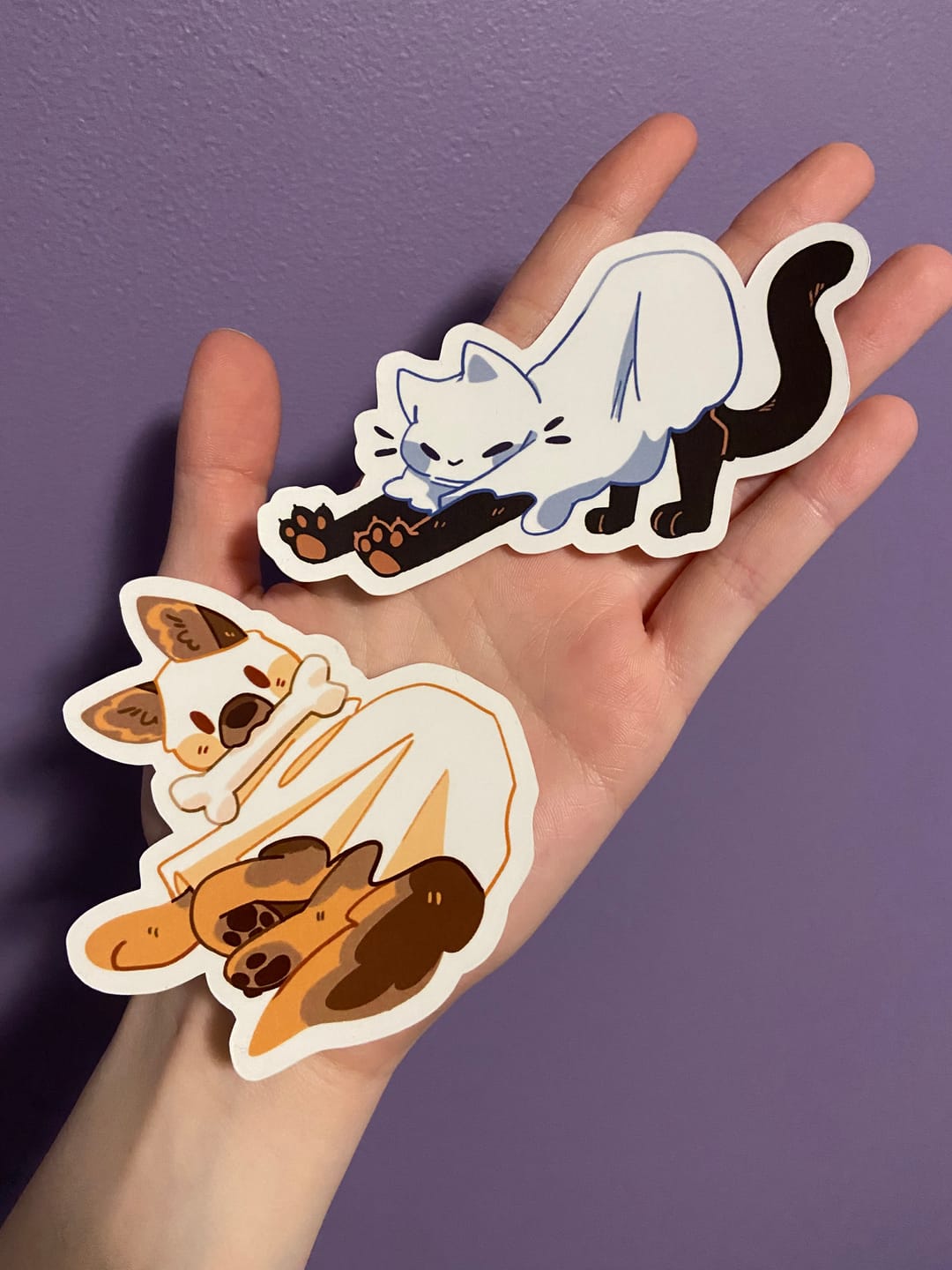Customer photo review of Cute Ghost Puppy Stickers!