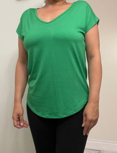 Customer photo review of Natural Vibe Modal Cap Tee (Kelly Green)