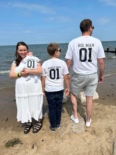 Customer photo review of Big Man/Little Man/Middle Man Daddy & Son Matching Tees (MRK X)