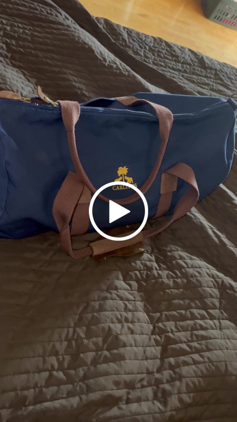 Customer video review of Dufflebag -M- NAVY mit braunem Gurtband