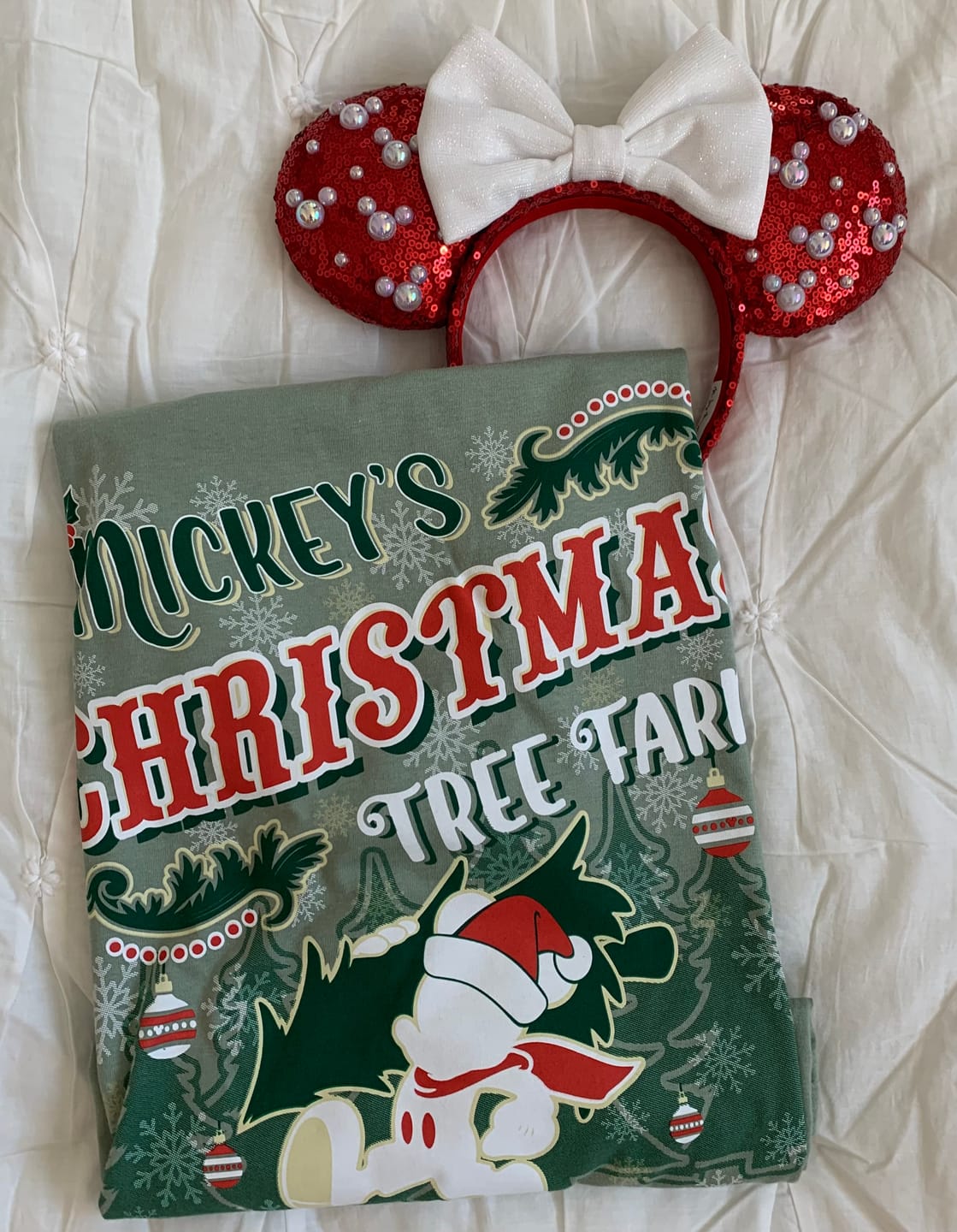 Customer photo review of Mickey's Christmas Tree Farm Shirt