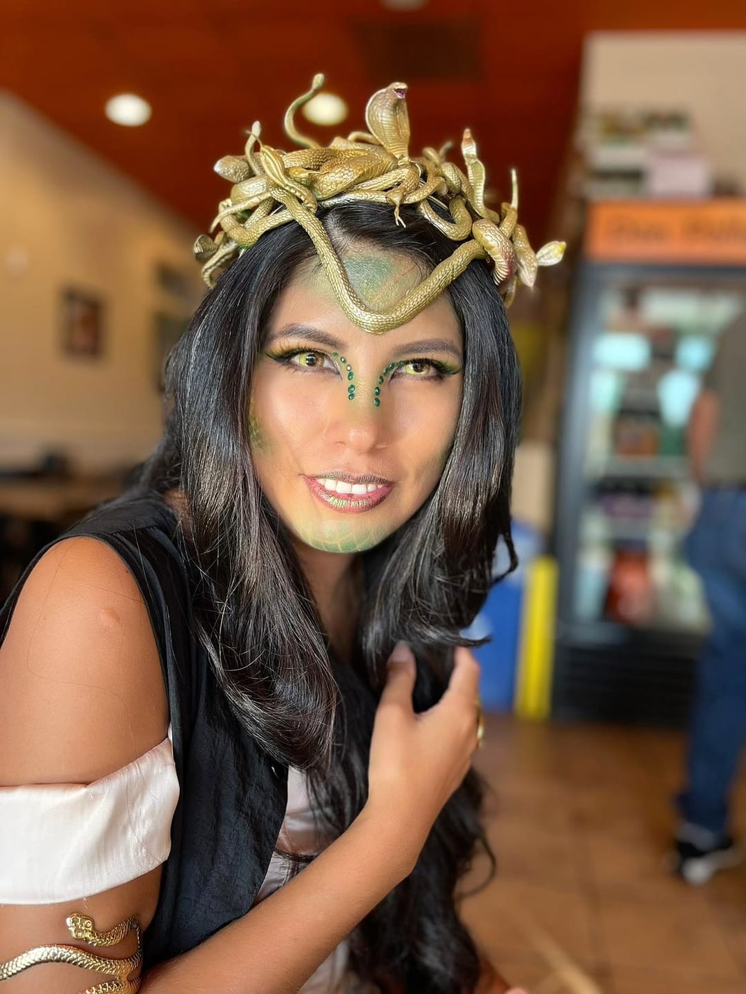 Customer photo review of Cosplay Anime Yellow Prescription Coloured Contact Lenses