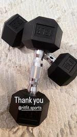 Customer photo review of RitFit Rubber Hex Dumbbells