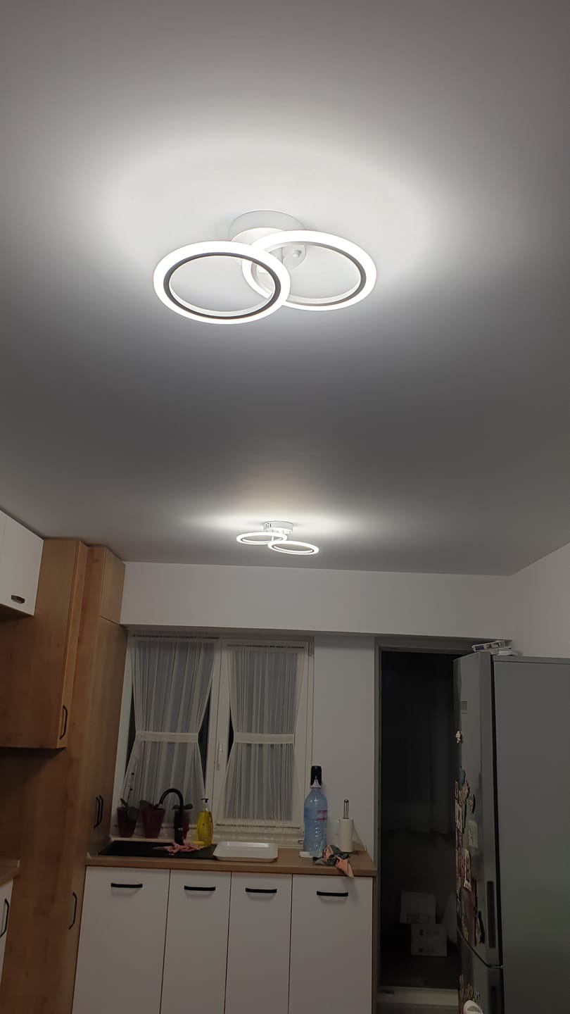 Customer photo review of Lustra LED 1+1 Circle Design Alb Echivalent 300W Telecomanda